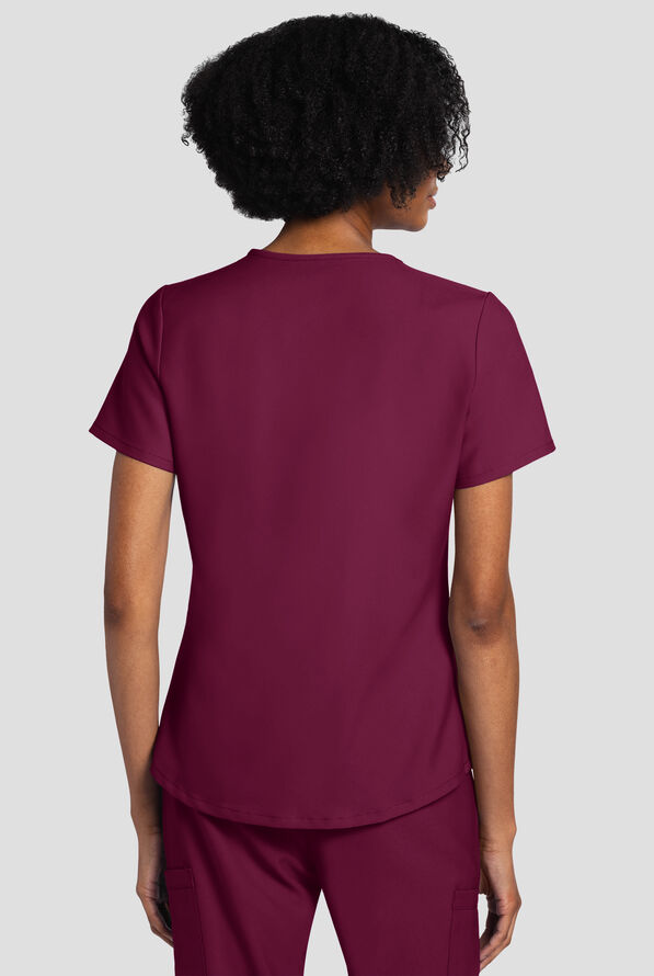 Cherokee Workwear Originals Ultra Women's 3-Pocket V-Neck Scrub Top - Wine - 3