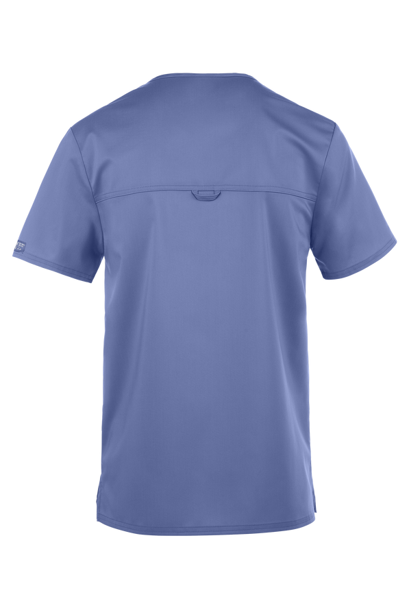 Cherokee Workwear Revolution Men's 1-Pocket STRETCH V-Neck Scrub Top - Ceil Blue - 2