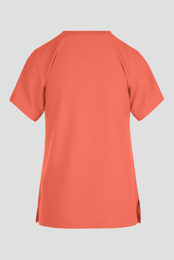 Carhartt Cross-Flex Force Women's 1-Pocket STRETCH Knit Trim Crew Neck Scrub Top - Dusty Cedar - 2