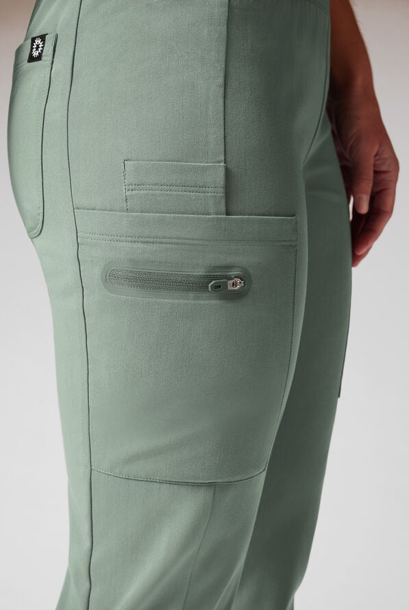 Hypothesis Dynama Y-Pant Women&rsquo;s 7-Pocket Yoga-Inspired Scrub Pant - Mineral - 6