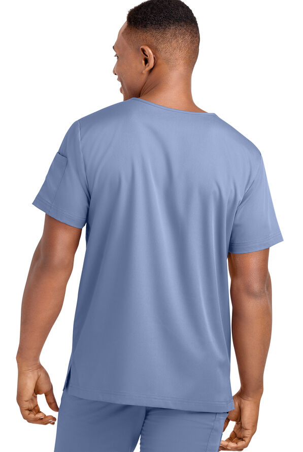 Strictly Scrubs Men's 4-Pocket V-Neck Scrub Top - Ceil Blue - 2