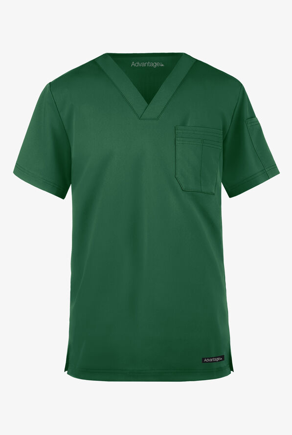 Advantage STRETCH Men's 4-Pocket V-Neck Scrub Top - Hunter - 1