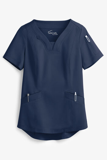 Butter-Soft STRETCH Women's 4-Pocket Feminine Curved V-Neck Scrub Top
