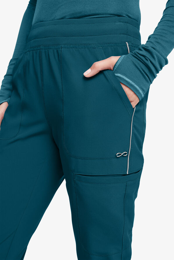 Pantalón médico Cherokee Infinity STRETCH estilo cargo jogger con 6 bolsillos para mujer - Caribbean Blue - 2