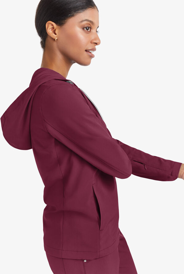 Sudadera médica Easy STRETCH Selena con cremallera y 5 bolsillos para mujer - Wine - 2