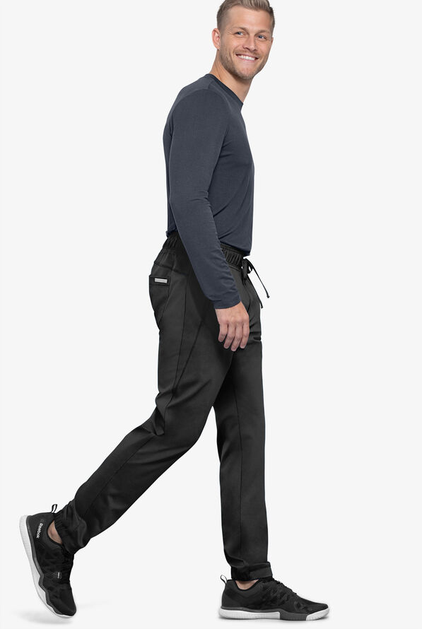 Cherokee Workwear Revolution Men's 5-Pocket STRETCH Jogger Scrub Pants - Black - 5