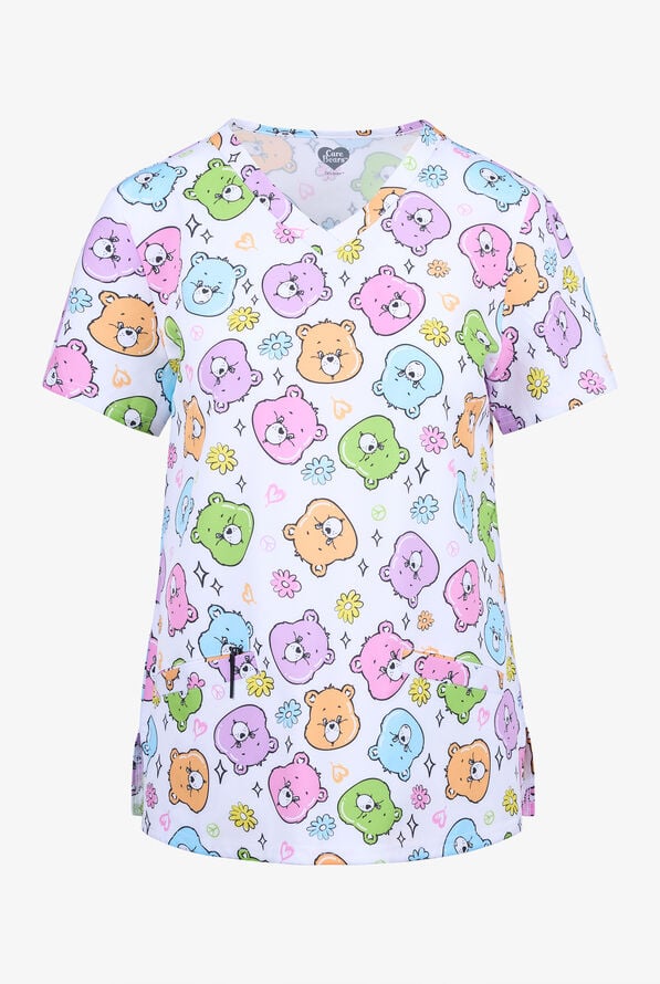 Care Bears by Funscrubs Women's 2-Pocket STRETCH V-Neck Print Scrub Top - null - 1