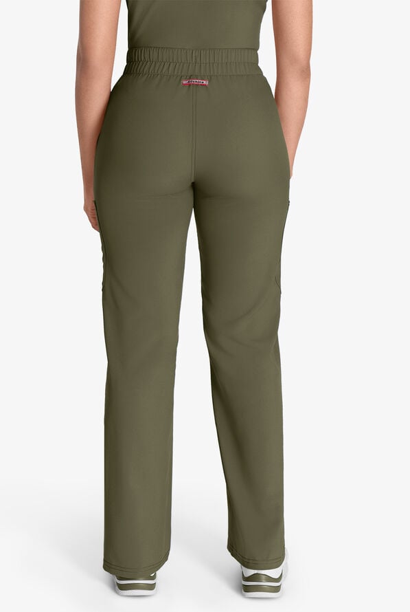Dickies EDS NXT Women's 5-Pocket Straight Leg Cargo Scrub Pants - Olive - 4