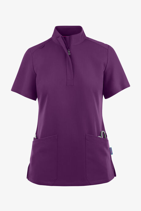 Movement by Butter-Soft Lyrae Women’s 6-Pocket Zip Closure Neck Scrub Top
