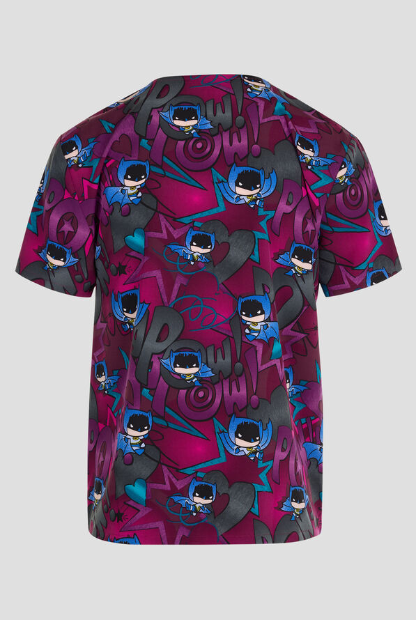 Tooniforms DC Comic Hero Men's 2-Pocket STRETCH V-Neck Print Scrub Top - null - 2