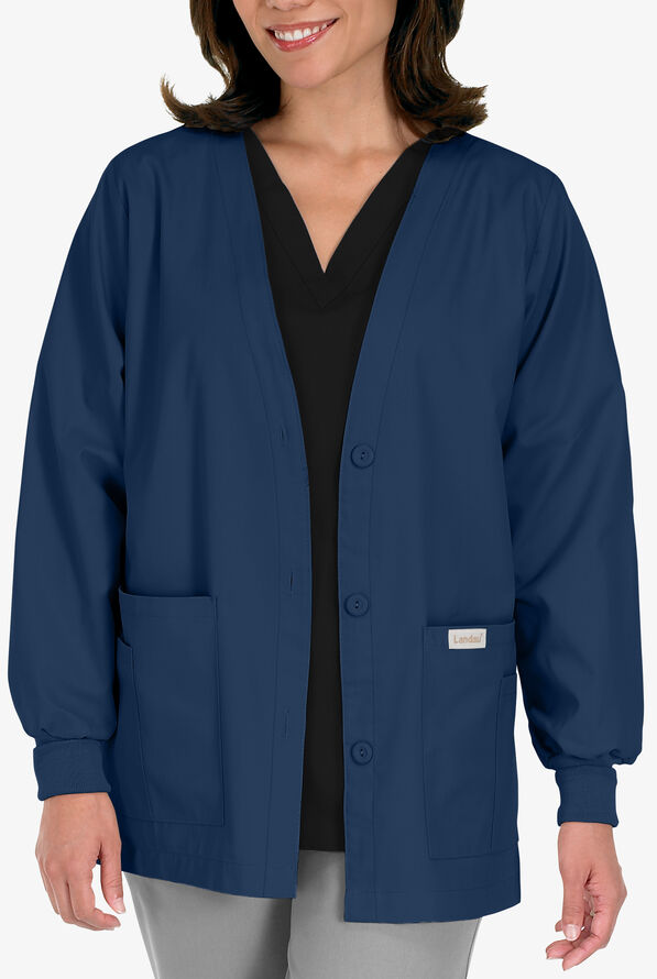 Landau Scrubs 7535 Cardigan WarmUp Jacket