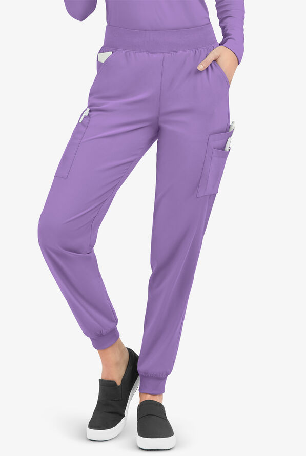 Pantalón médico Easy STRETCH Mila estilo jogger con 5 bolsillos para mujer - Ultraviolet Light - 1