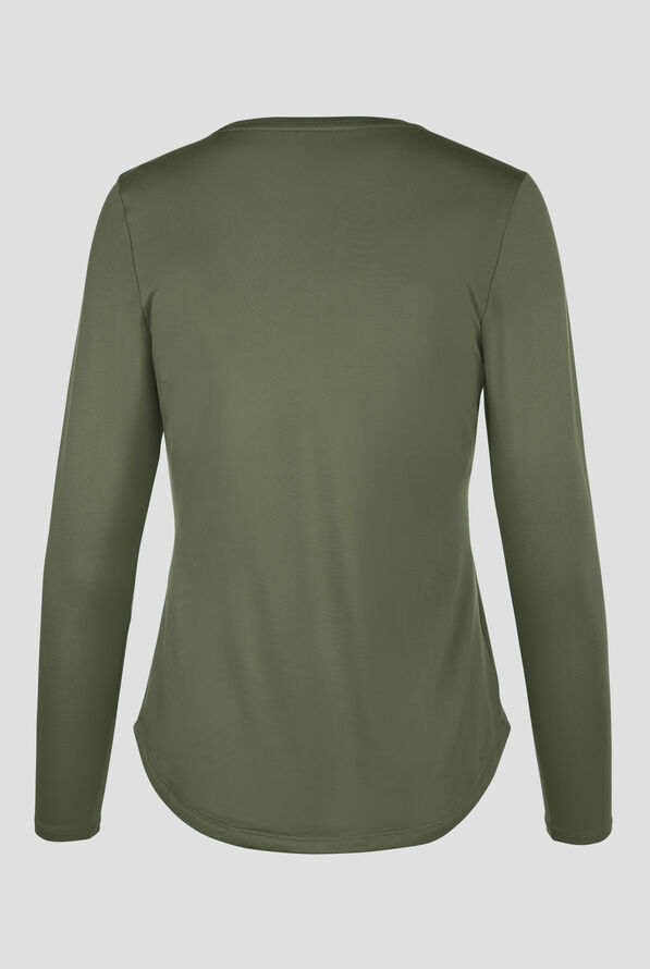 Zavate Ava Therese Tiffany Women's Knit STRETCH Long Sleeve Underscrub - Olive - 2