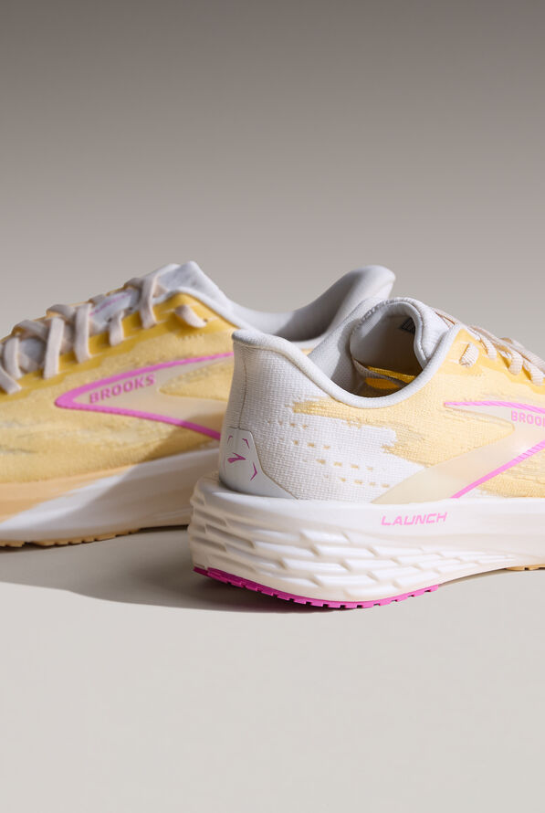Brooks Women's Launch 11 Sherbert/Coconut/Pink Athletic Lace Up Nursing Shoes - null - 8