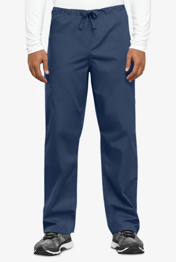 Cherokee Workwear Unisex 3-Pocket Drawstring Scrub Pants - Short - Navy - 1