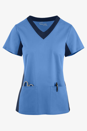Butter-Soft STRETCH Women's 3-Pocket Contrast Scrub Top
