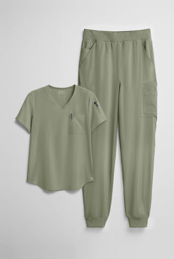 Easy STRETCH Women's 10-Pocket Scrub Set