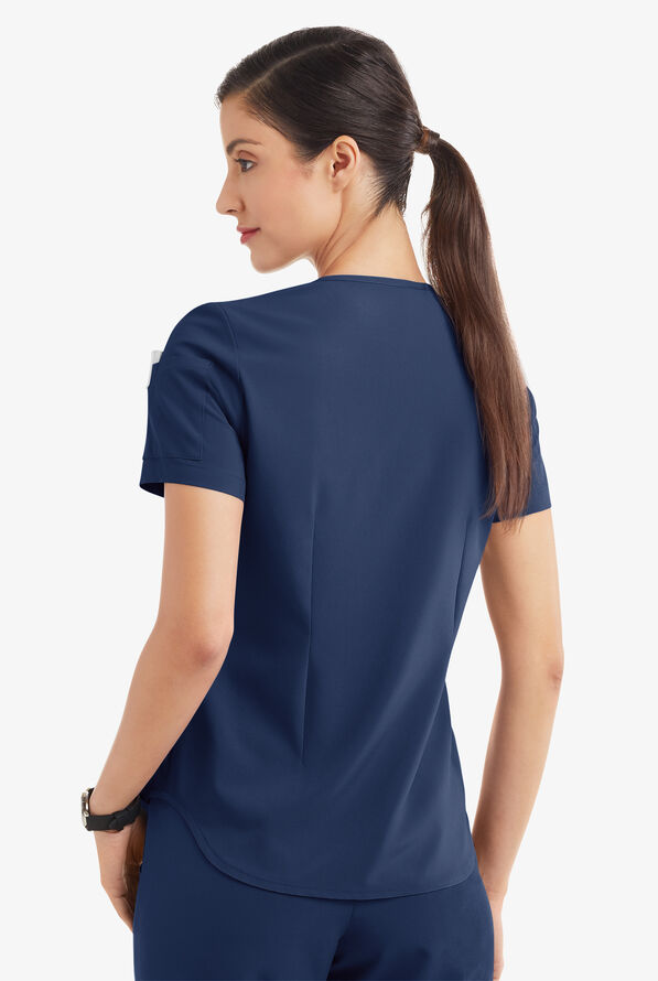 Tafford Active Stretch Women's 7-Pocket Scrub Set - Navy - 4