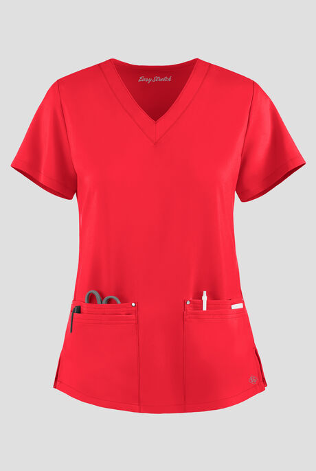 Easy STRETCH Lina Mitered Women's 4-Pocket V-Neck Scrub Top