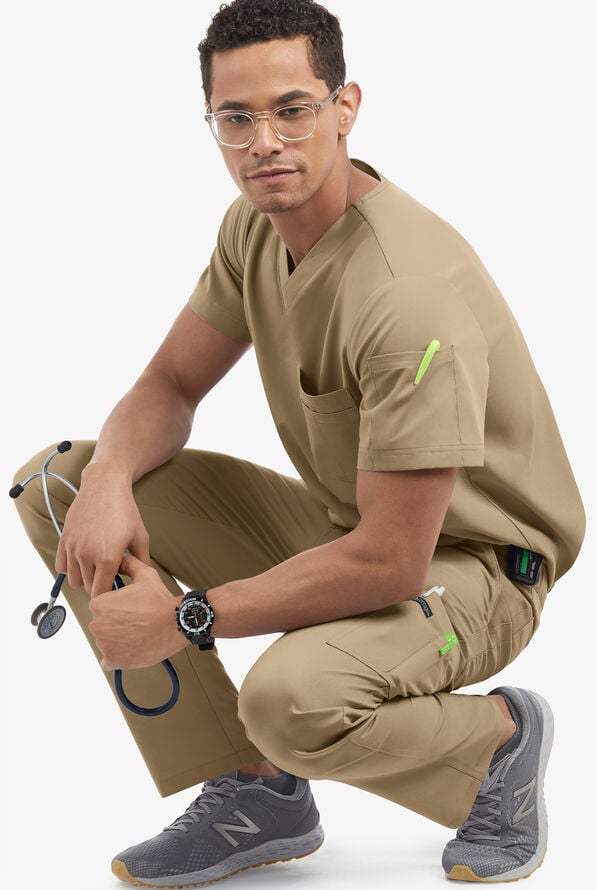 Advantage STRETCH Men's 8-Pocket Cargo Scrub Pants - Golden Sand - 3