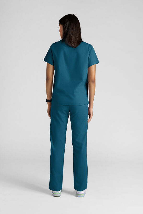 Strictly Scrubs Women's 4-Pocket Scrub Set - Caribbean Blue - 5