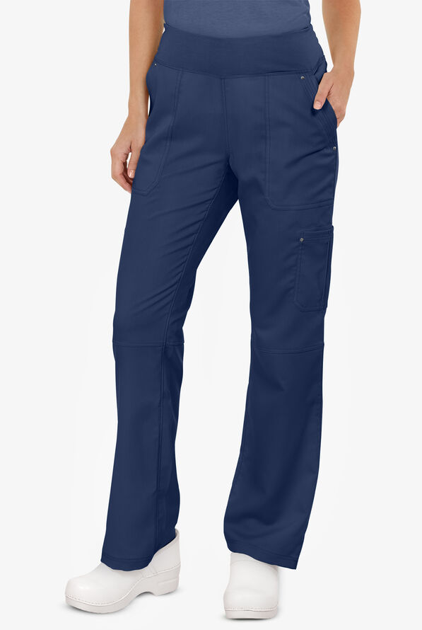 Healing Hands Purple Label Tori Women's 5-Pocket STRETCH Yoga Scrub Pants - Tall - Navy - 1