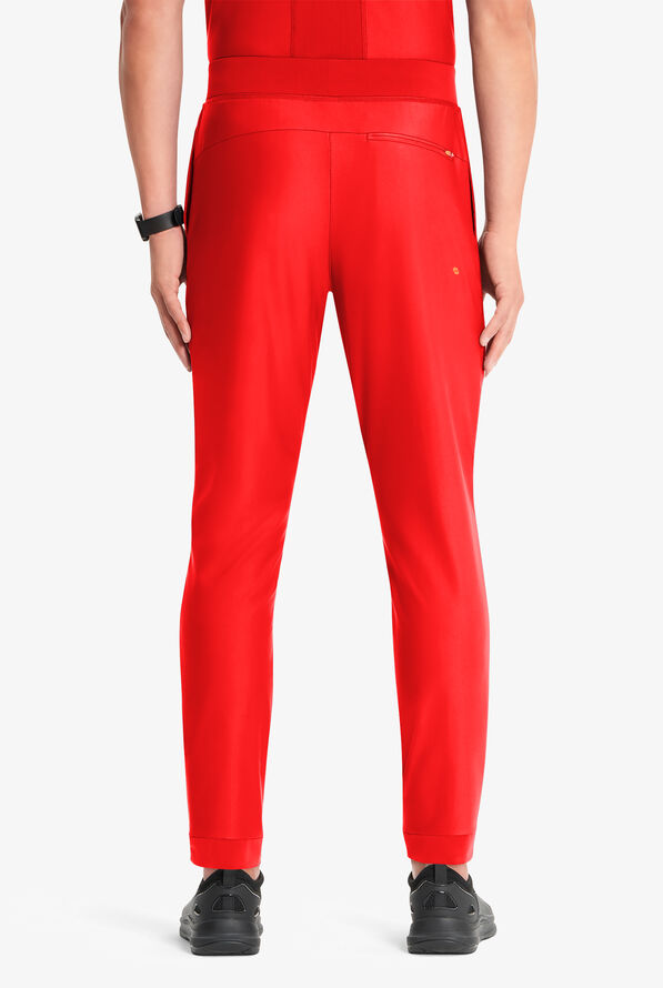Infinity GNR8 Kinetic Knit Men's 4-Pocket STRETCH Zipper Cargo Hybrid Jogger Scrub Pants - Firebird - 3