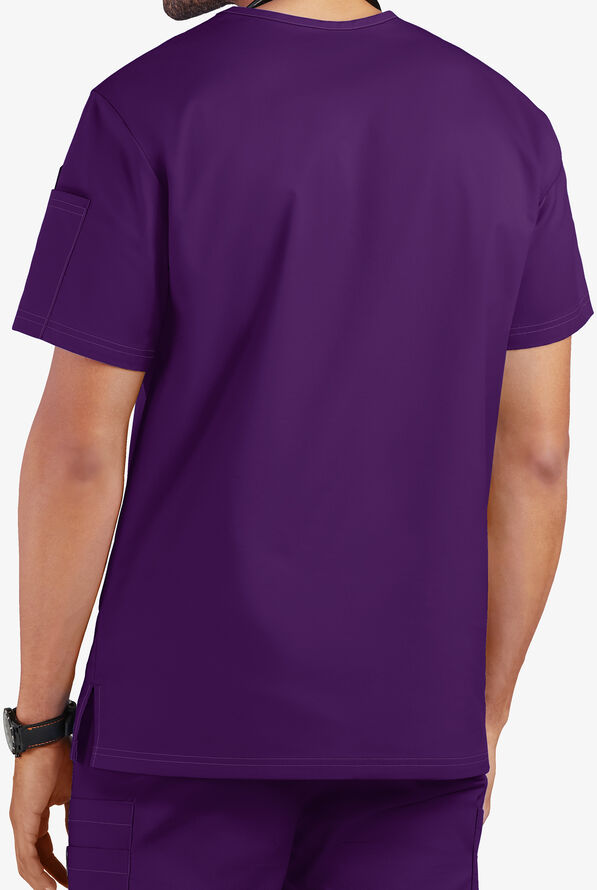 Butter-Soft STRETCH Men's 4-Pocket V-Neck Scrub Top - Eggplant - 3