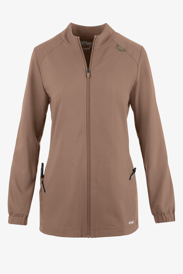 Chaqueta m&eacute;dica Grey's Anatomy by Barco Evolve Virtue STRETCH con cremallera y 3 bolsillos para mujer - Driftwood - 1