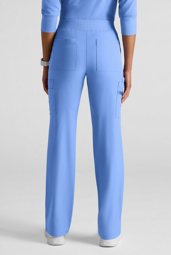 WhisperLite YARA Women's 10-Pocket STRETCH Cargo Straight Leg Scrub Pants - Ceil Blue - 2