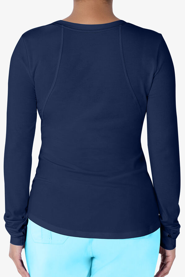 Healing Hands Mackenzie Women's STRETCH Long Sleeve Knit Underscrub - Navy - 3