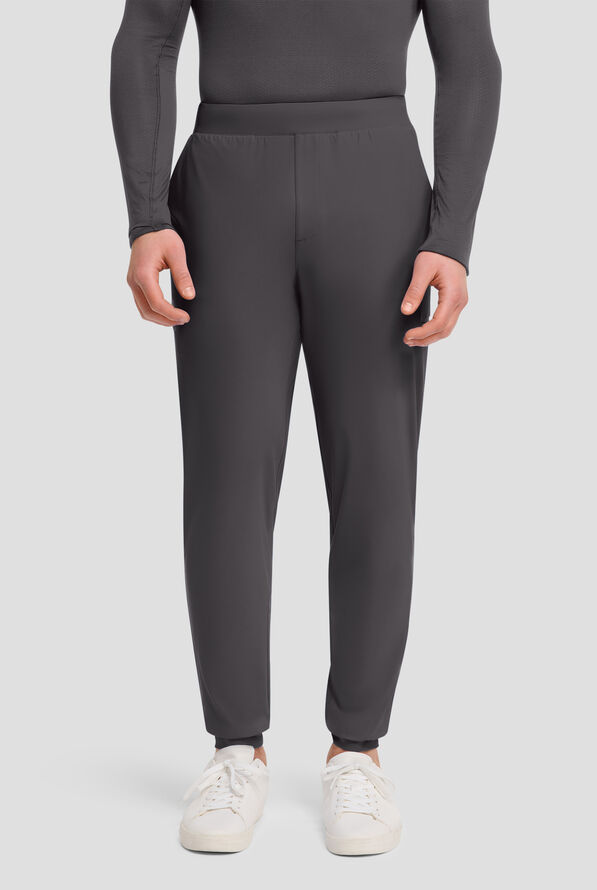 Infinity PURSUIT Men's 5-Pocket STRETCH Internal Drawstring Cargo Jogger Scrub Pants - Pewter - 1