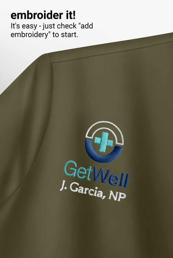 Blusa m&eacute;dica Koi Next Gen Hustle and Hear con cuello en V y 3 bolsillos para mujer - Olive - 5