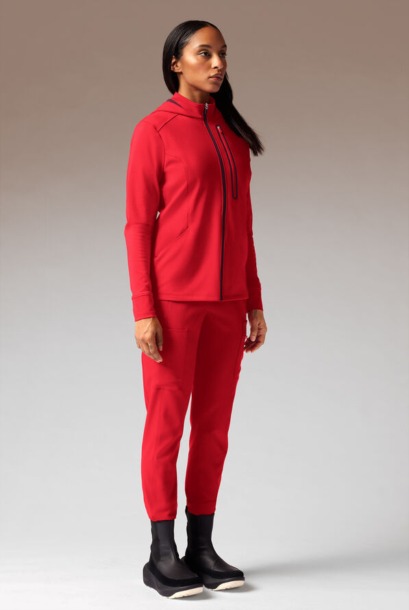 Chaqueta m&eacute;dica Hypothesis Super-Dermal con cremallera y m&uacute;ltiples bolsillos para mujer - Hemoglobin/Wine - 3