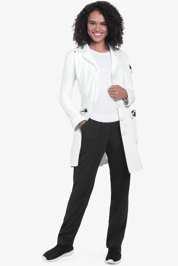 koi Essentials Women's 35" 4-Pocket Lab Coat - White - 3