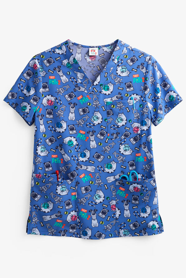 Tooniforms Secret Life of Pets Happy Place Unisex 4Pocket STRETCH V