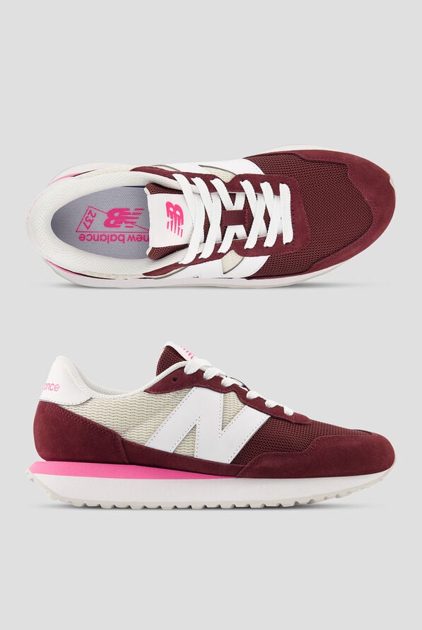 New Balance Women's 237 Burgundy / Linen Athletic Lace Up Shoes - null - 1