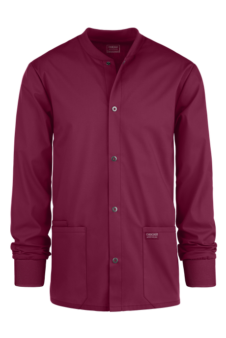 Cherokee Workwear Professionals Men's 3-Pocket STRETCH Snap Front Scrub Jacket