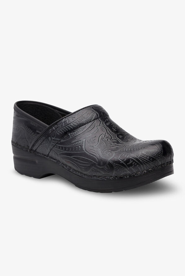 Dansko Women's Professional Tooled Leather Clogs - Black - 5