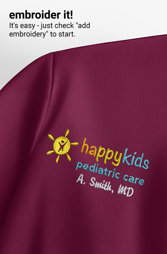 Blusa m&eacute;dica unisex Cherokee Workwear Originals Ultra con cuello en V y 1 bolsillo - Wine - 5