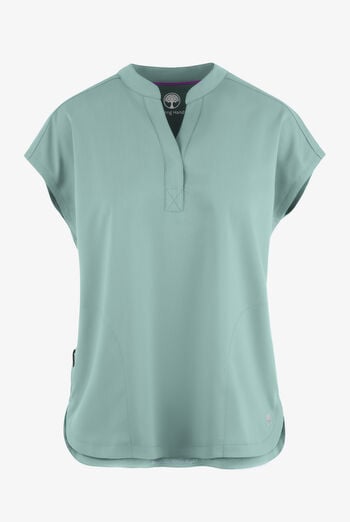 Blusa m&eacute;dica Healing Hands Purple Label Journey STRETCH con cuello mao y 2 bolsillos para mujer