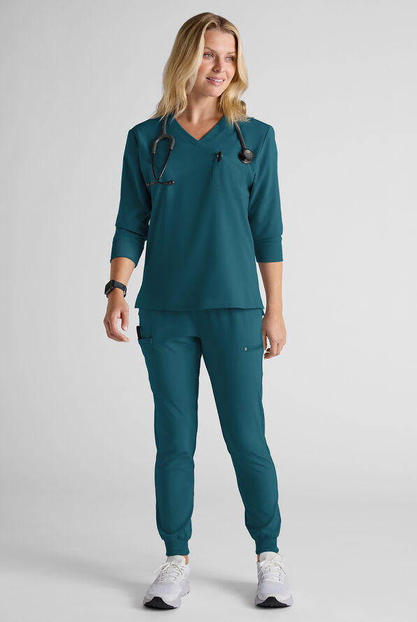 Easy STRETCH Women's Scrub Set - Caribbean Blue - 2