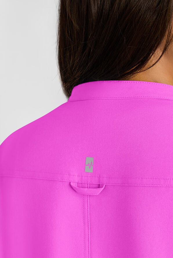 Easy STRETCH Bella Women's 1-Pocket Henley Scrub Top - Electric Fuchsia - 5