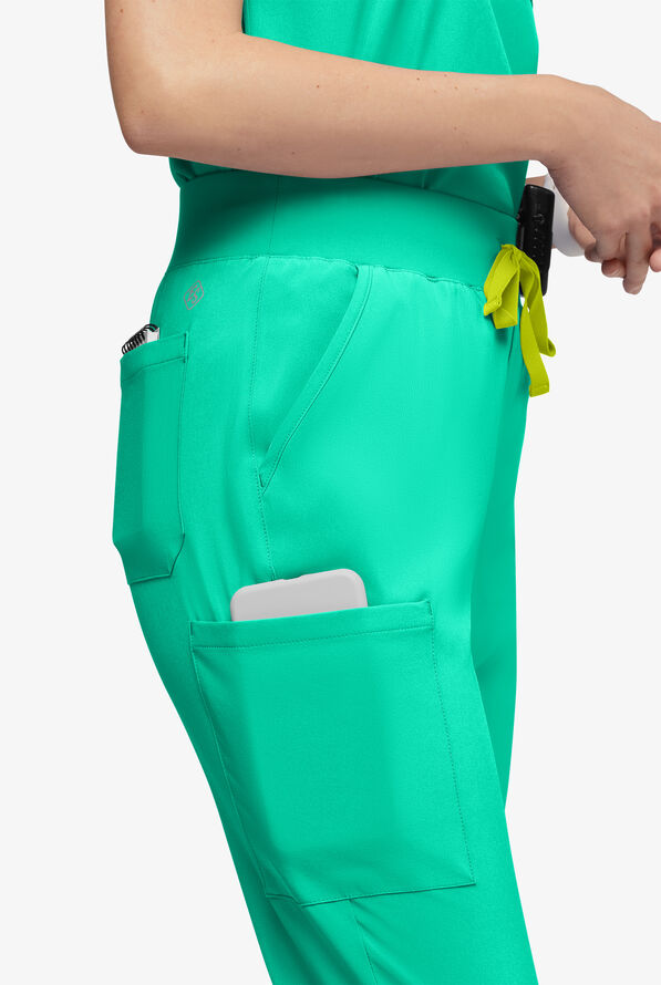 Easy STRETCH Olivia Women's 7-Pocket Slim Leg Jogger Scrub Pants - Dynasty Green - 2