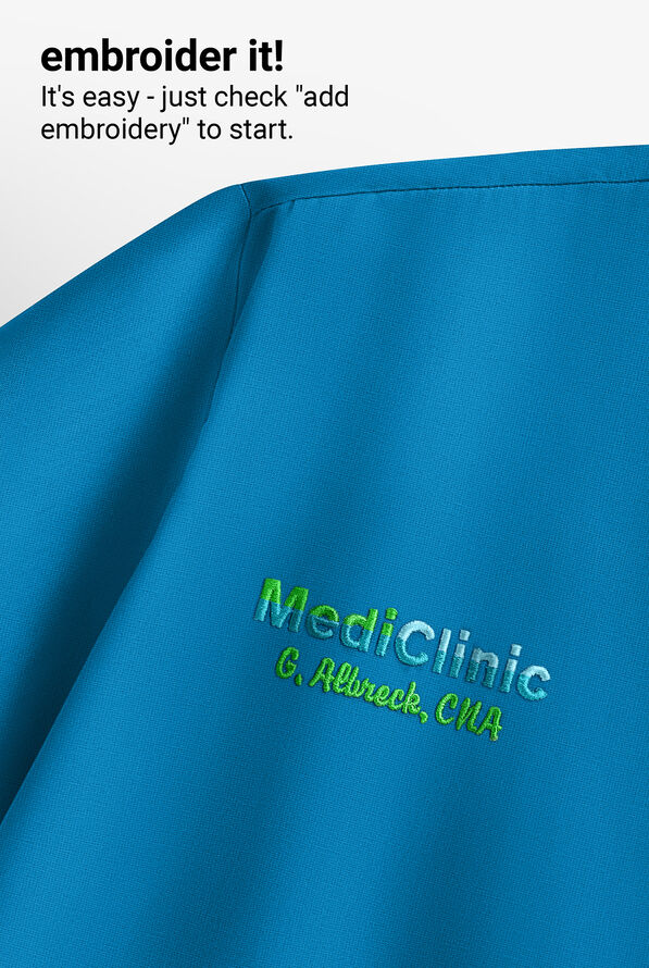 Barco One Racer Women's 4-Pocket STRETCH Perforated Detail V-Neck Scrub Top - Wave Blue - 5