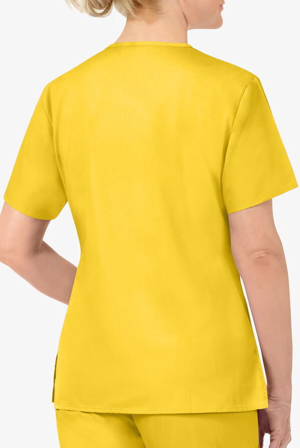 WonderWink ORIGINS Bravo Women's 5-Pocket V-Neck Scrub Top - Yellow - 2