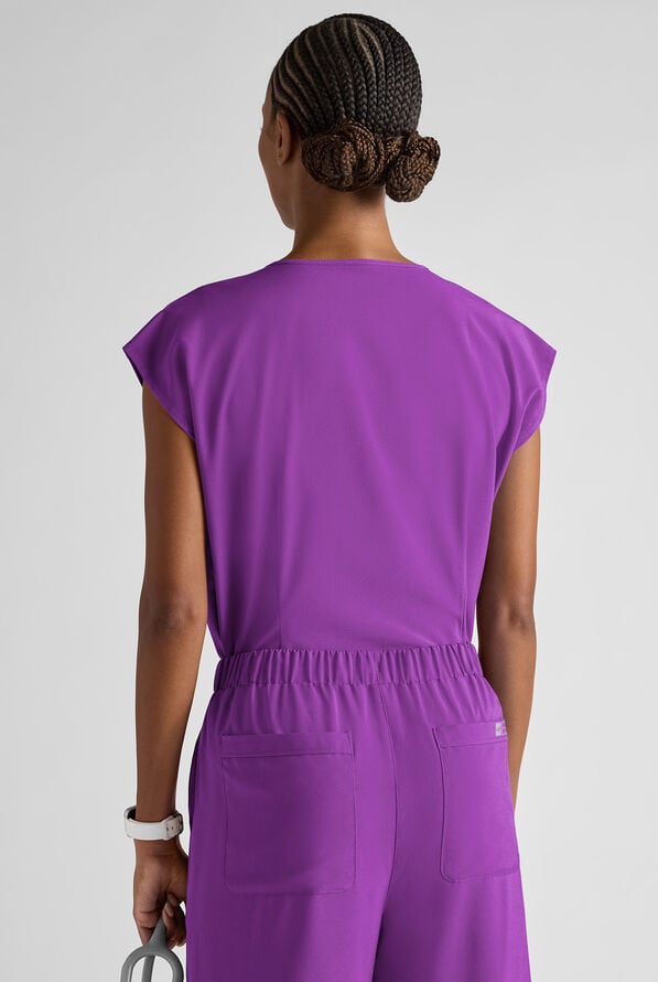 Easy STRETCH Gracie Women's Dolman Sleeve Crew Neck Scrub Top - Fresh Purple - 7