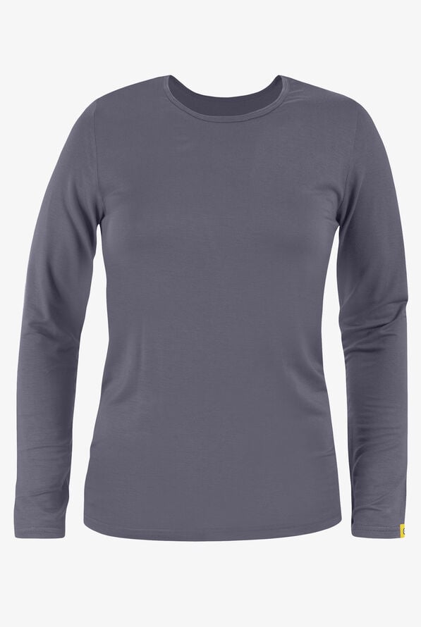 Camiseta m&eacute;dica WonderWink STRETCH con mangas largas para mujer - Pewter - 1