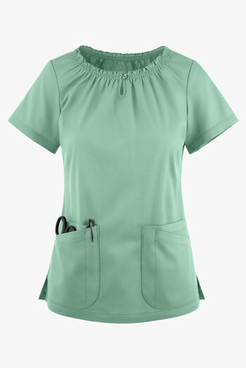 Butter-Soft STRETCH Women's 6-Pocket Short Sleeve Peasant Style Scrub Top