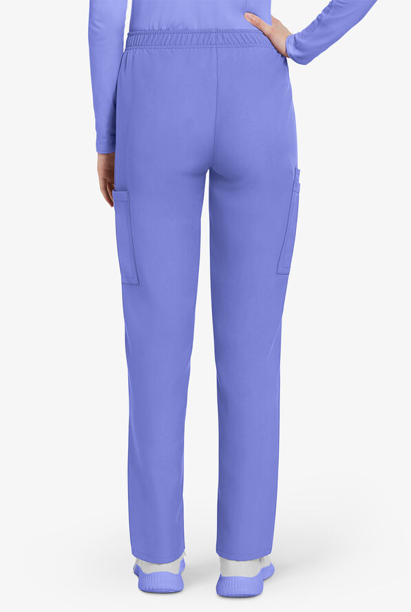 Cherokee Workwear Originals Ultra Women's 3-Pocket Pull-on Slim Leg Scrub Pants - Ceil Blue - 3